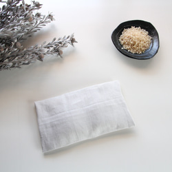 玄米カイロ 有機玄米 リネン100% カバー付き アイピロー ダークアイボリー 3枚目の画像