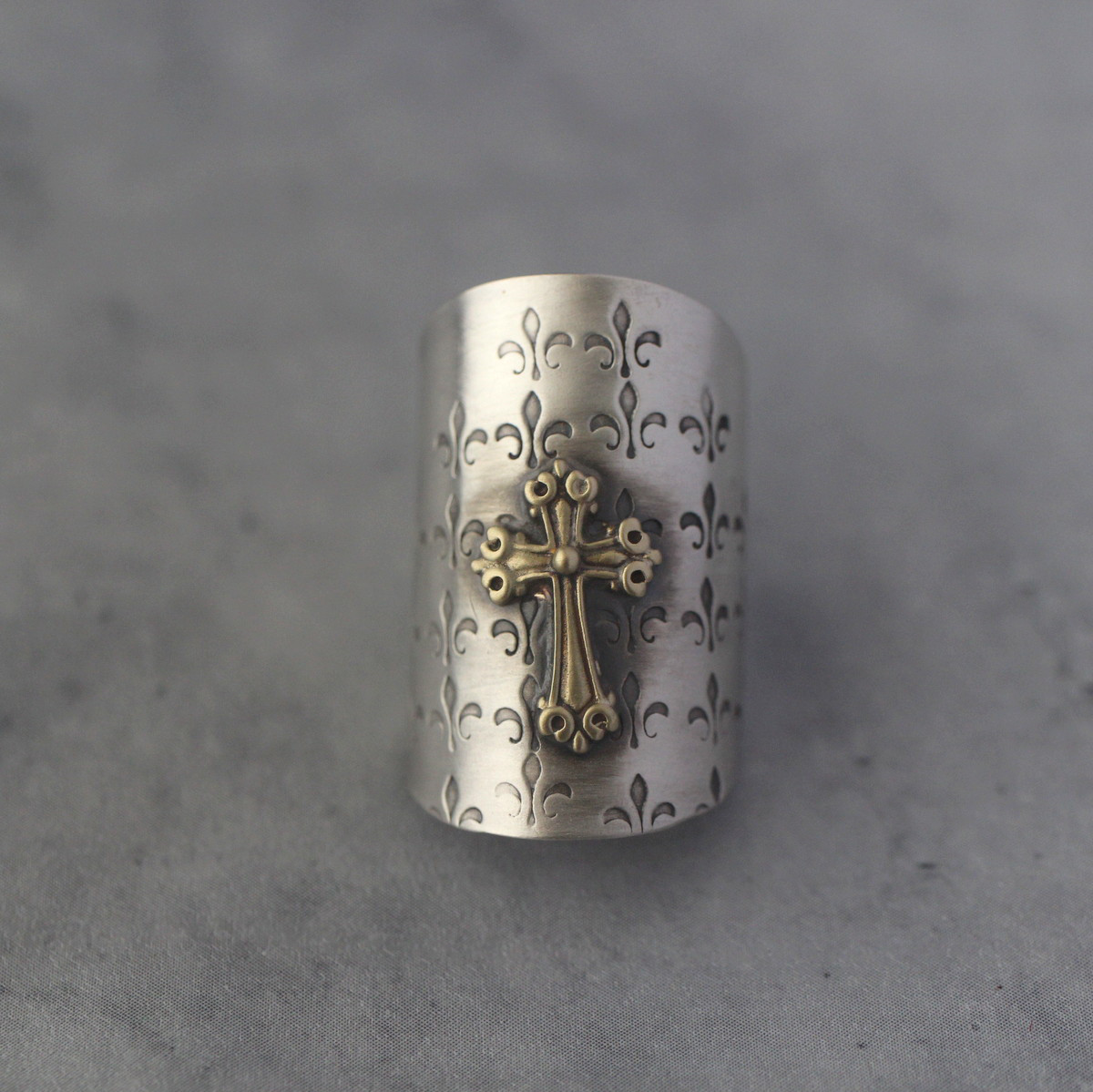 十字架ニ捧ゲル夢｜カフリング｜スプーンリング｜シルバー｜真鍮｜刻印｜ゴシッククロス｜FDL｜ロリータ｜黒服｜90年代V系