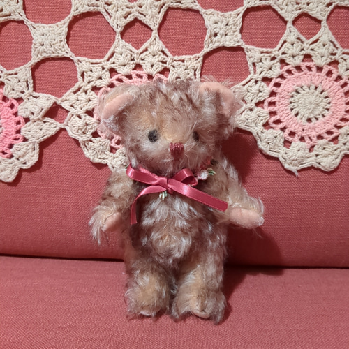 毛先がこげ茶ドイツモヘアのくせ毛ベア ぬいぐるみ iro-hana 通販