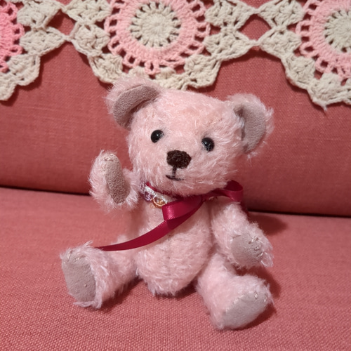 モヘアのテディベア ちびくまcocolilou ホワイトベア kuma-wedding1.jpg