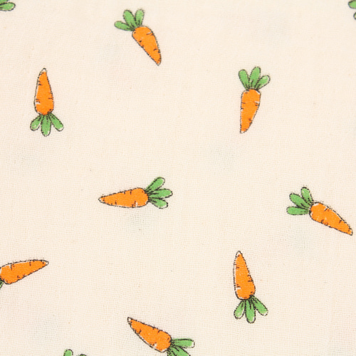 韓国製 大幅 野菜柄 ニンジン柄 ニンジン 生地 コットン100％ ダブル