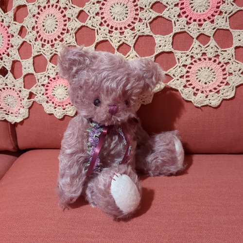 ハンドメイド アンティーク風 モヘアテディベア｜ドイツ製モヘア