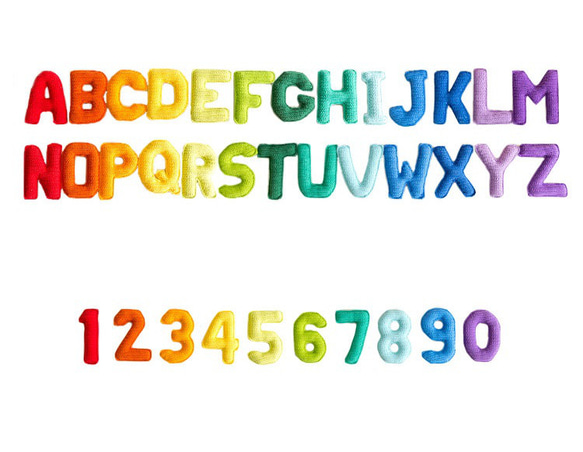 ハンドメイド 幼児向け知育玩具 アルファベット 数字 編みぐるみレシピ