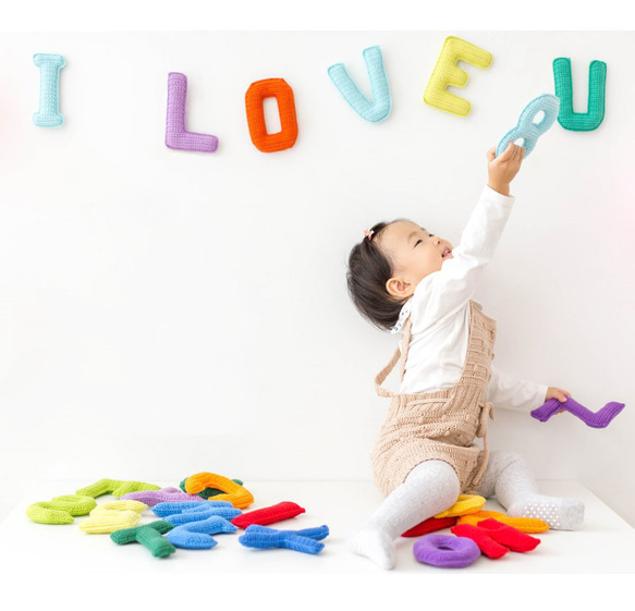 ハンドメイド　幼児向け知育玩具 アルファベット 数字 編みぐるみレシピ 作り方 2枚目の画像