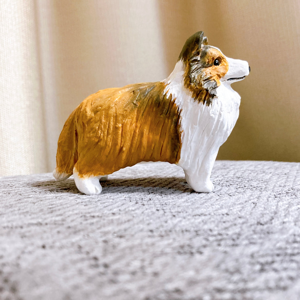 シェルティ　セーブル　ブレーズ有り　ミニチュア　犬　フィギュア　置物　オブジェ 5枚目の画像