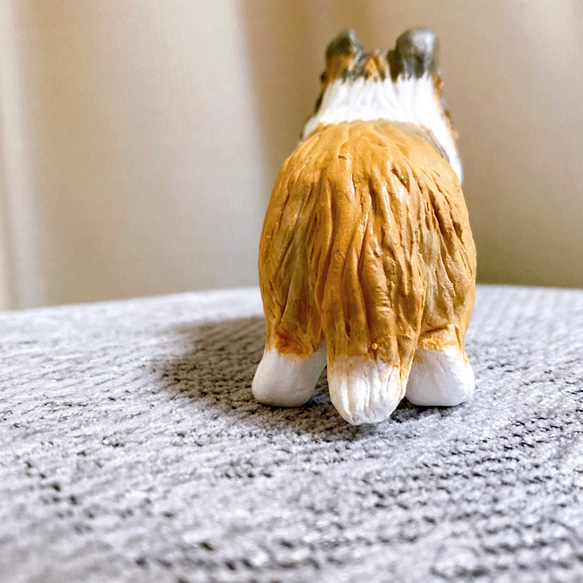 シェルティ　セーブル　ブレーズ有り　ミニチュア　犬　フィギュア　置物　オブジェ 8枚目の画像