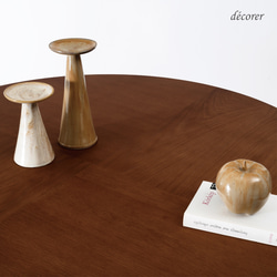 オーク材のラウンドテーブル [ 直径110cm :2色 ] 北欧スタイル 円卓 丸 ダイニングテーブル 天然突板 木製 14枚目の画像