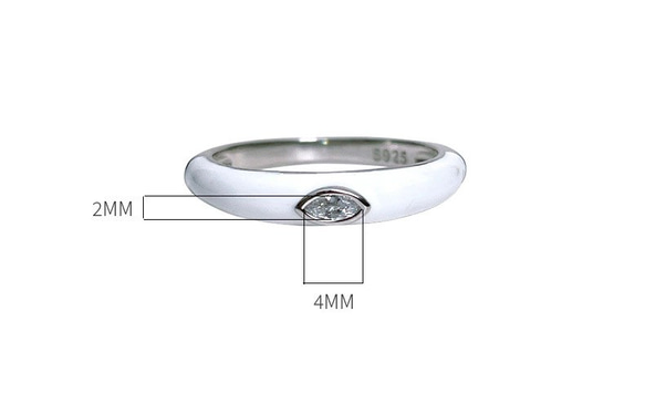 マーキス ホワイト 高炭素ダイヤモンド キラキラ ゴージャス 指輪 リング クール 白 アート 目 11枚目の画像