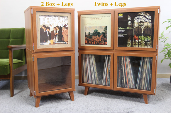 LPレコード収納 | アクリル付き扉 | おしゃれなキャビネット | レコードラック・ディスプレイ棚・ターンテーブル台 7枚目の画像