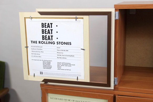 LPレコード収納 | アクリル付き扉 | おしゃれなキャビネット | レコードラック・ディスプレイ棚・ターンテーブル台 3枚目の画像