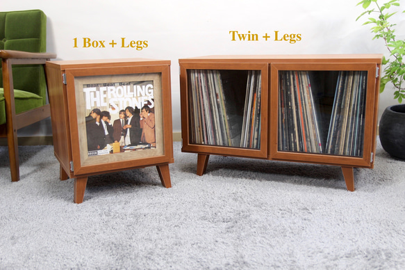 LPレコード収納 | アクリル付き扉 | おしゃれなキャビネット | レコードラック・ディスプレイ棚・ターンテーブル台 6枚目の画像