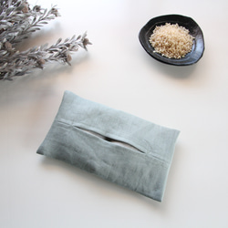 玄米カイロ 有機玄米 リネン100% カバー付き アイピロー アンティークグリーン 2枚目の画像
