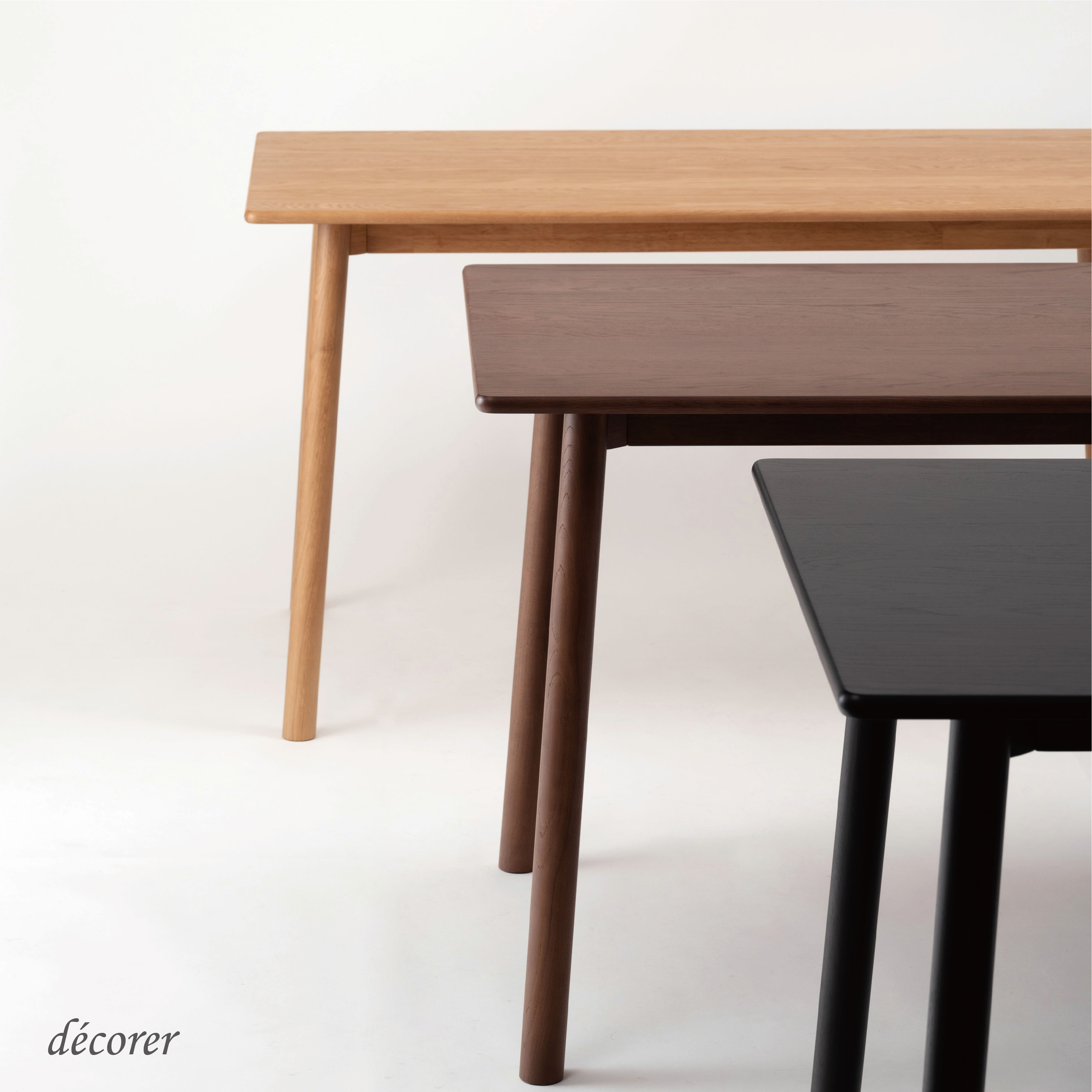 オーク材のダイニングテーブル [ 幅150cm 奥行80cm : 3色 ] シンプル設計 長方形 天然突板 木製 天然木