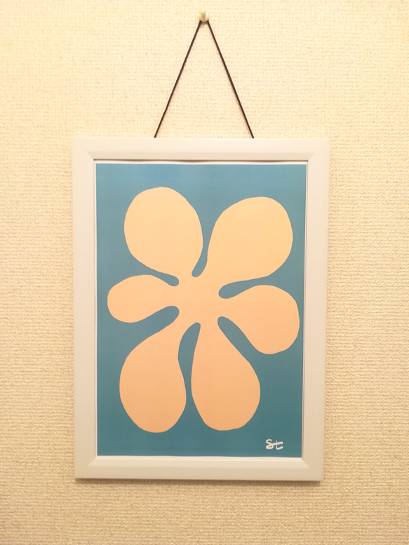 【送料無料】A4-大きなお花デザインポスター 1枚目の画像