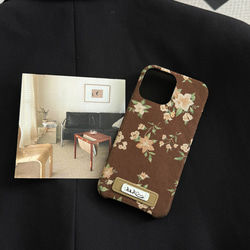 オリジナルスマホケース　花柄　高級感　iPhoneケース　おしゃれ　布 7枚目の画像