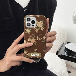 オリジナルスマホケース　花柄　高級感　iPhoneケース　おしゃれ　布 6枚目の画像