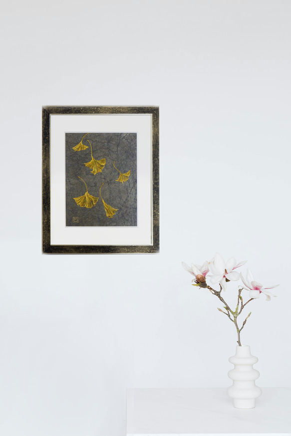額装・原画『銀杏』【１点もの】 2枚目の画像