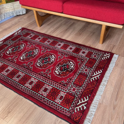 トライバルラグ ペルシャ絨毯 ヴィンテージラグ トルクメン 玄関マット