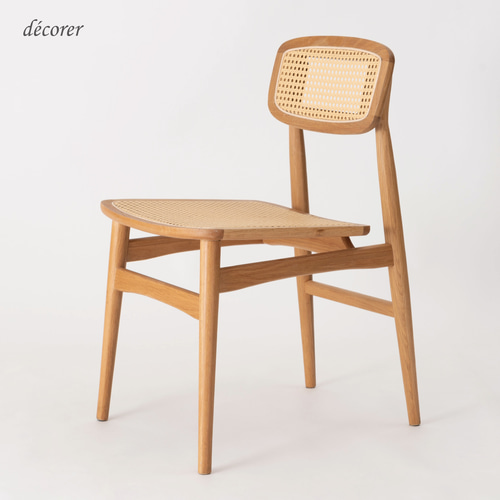 オーク材とラタンかごめ編みのチェア [1脚入 : 2色 ] 北欧