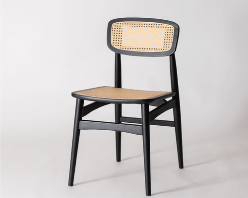 オーク材とラタンかごめ編みのチェア [1脚入 : 2色 ] 北欧スタイル