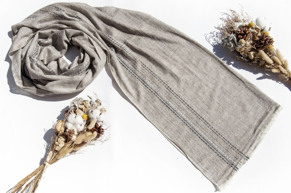 喀什米爾Cashmere 針織圍巾 純羊毛圍巾 手織圍巾 編織圍巾-法國 美麗諾 聖誕節交換禮物 好友生日禮物 母親節 第14張的照片