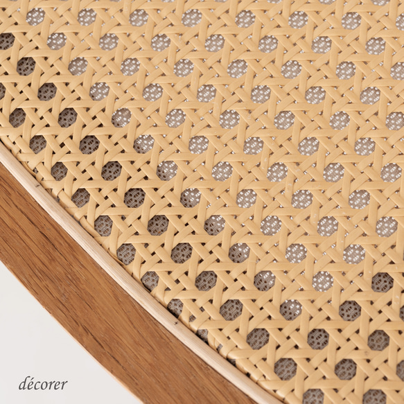 オーク材とラタンかごめ編みのチェア [2脚入 : 2色 ] 北欧スタイル 木製 無垢 手編み 椅子 ダイニングチェア 17枚目の画像