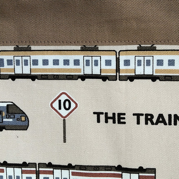 【体操着袋】レトロな電車　ベージュ×モカ 7枚目の画像