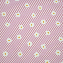 ランチョンマット＆コップ入れ（２点セット）　入園入学　お花柄　ピンク　女の子　チェック柄　北欧風 4枚目の画像