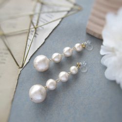 Pink Cotton Pearl earring／pierce*2534* 8枚目の画像