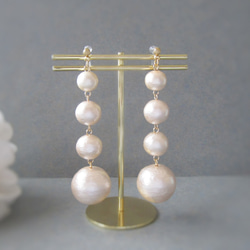 Pink Cotton Pearl earring／pierce*2534* 1枚目の画像