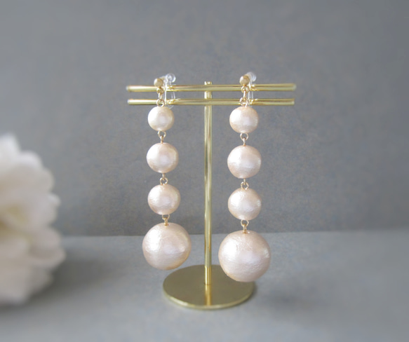 Pink Cotton Pearl earring／pierce*2534* 2枚目の画像