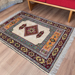 ●送料無料●トライバルラグ【トルクメン】No.58570　玄関マット・リビング・ベッドサイド 3枚目の画像