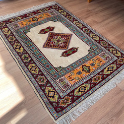 ●送料無料●トライバルラグ【トルクメン】No.58570　玄関マット・リビング・ベッドサイド 4枚目の画像