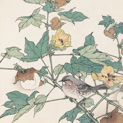 NO.551】桜の木と月の日本画アートポスター☆花和柄植物浮世絵