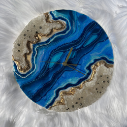 geodeart時計　掛け時計　晶洞アート　結晶　ジオードアート　エポキシレジン 3枚目の画像