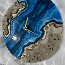 geodeart時計　掛け時計　晶洞アート　結晶　ジオードアート　エポキシレジン 7枚目の画像