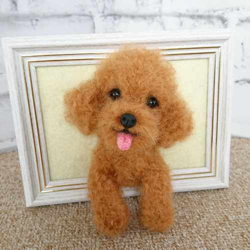 羊毛フェルトオーダー確認用。トイプードルレッドちゃん♡実物大。 羊毛フェルトトイプードルレッド