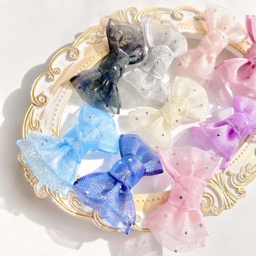 リボンつき立体キャンディ ベビーヘアクリップ ヘアピン ヘアゴム ヘア