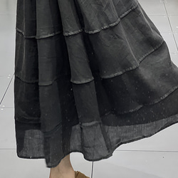 【受注】初春.リネンゆったりスカート.2色.プリーツスカート 7枚目の画像
