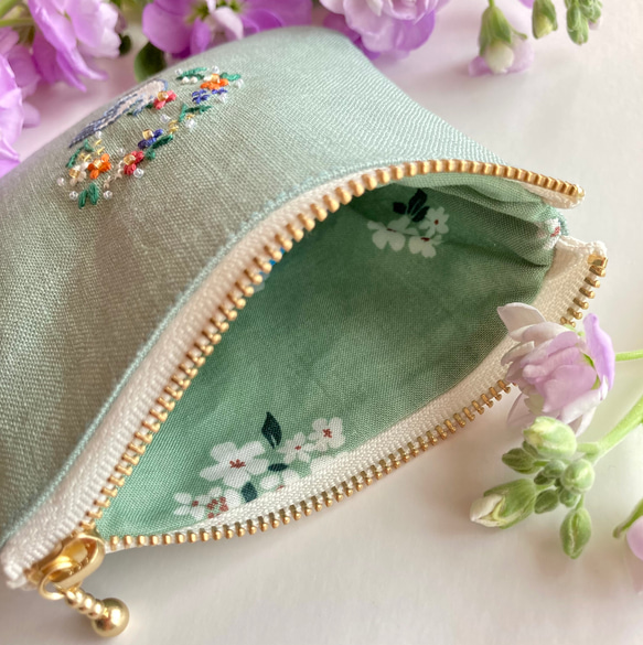 【特集掲載】-Spring bird- 手刺繍とビーズのリネンポーチ        Ω 人気・おすすめ｜売れ筋商品・話題商品におすすめ コスパ重視 安心配送 国内発送・正規流通商品