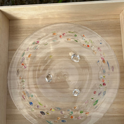 【雨音】平皿　プレート　お皿　ガラス皿　吹きガラス 4枚目の画像