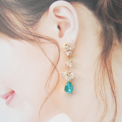 。Sea drop。 earring／pierce(ラグーナディライト)*4124* 5枚目の画像