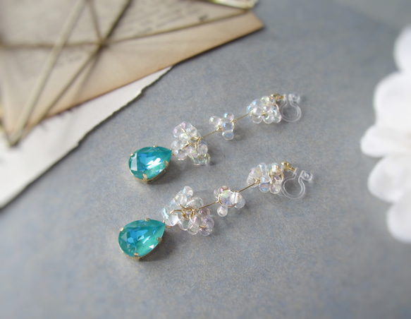 。Sea drop。 earring／pierce(ラグーナディライト)*4124* 4枚目の画像