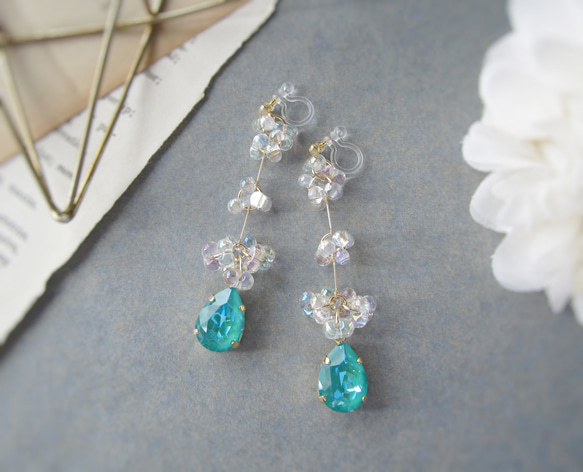 。Sea drop。 earring／pierce(ラグーナディライト)*4124* 3枚目の画像