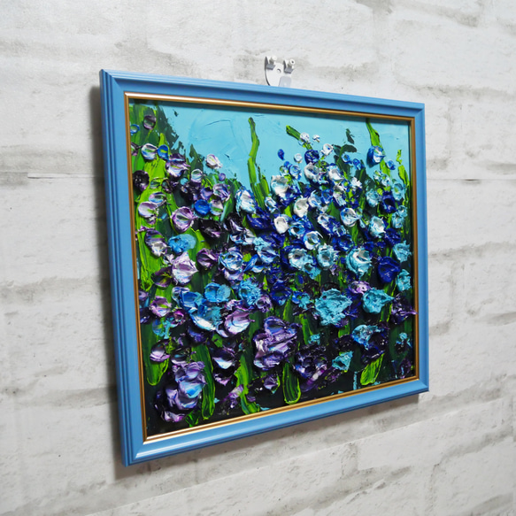 油絵 油彩 油彩画 絵 絵画【blue flower field】 7枚目の画像