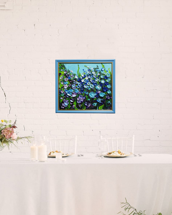 油絵 油彩 油彩画 絵 絵画【blue flower field】 12枚目の画像