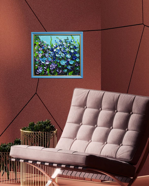 油絵 油彩 油彩画 絵 絵画【blue flower field】 13枚目の画像