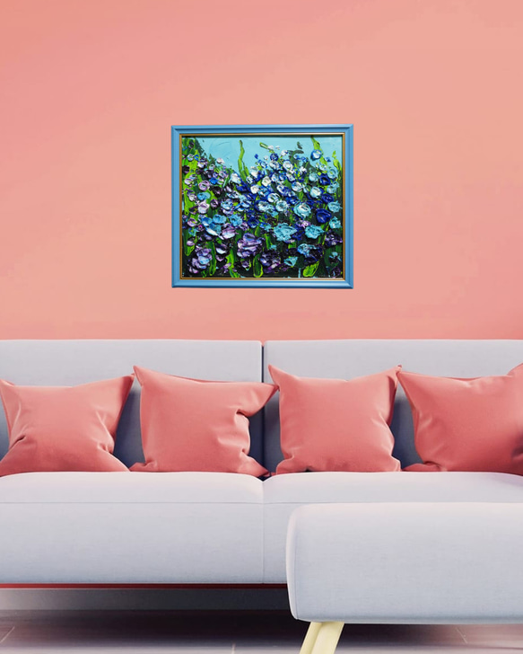 油絵 油彩 油彩画 絵 絵画【blue flower field】 11枚目の画像