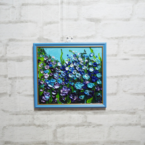 油絵 油彩 油彩画 絵 絵画 【blue flower field】 油絵 油彩 油彩画 絵 絵画【blue flower field】 絵画 HR 通販