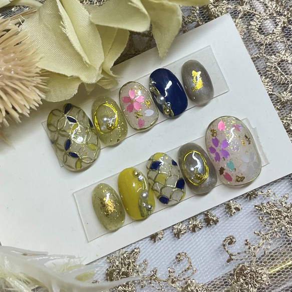 サイズオーダー♡ 和柄×サクラネイルチップ size order nailtip ネイル  